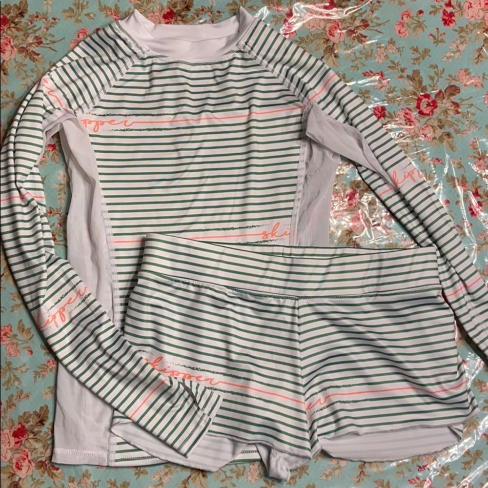 Real Skipper rash guard top and shorts.